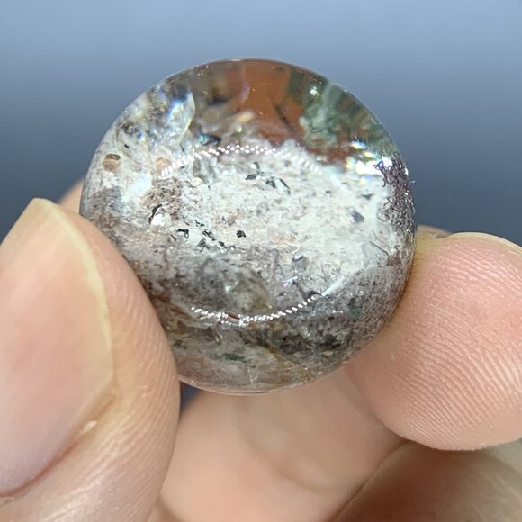 Natural Light Pink Phantom Quartz Sphere, Crystal Ball - Picture 1 of 3